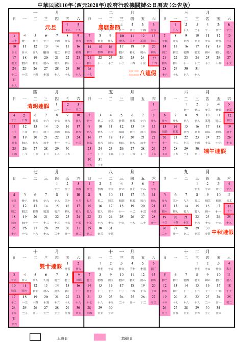 2019年農曆國曆對照表